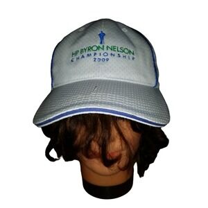 Hat Adjustable Strap Ahead HP Byron Nelson 2009 PGA Championship Golf Mens White